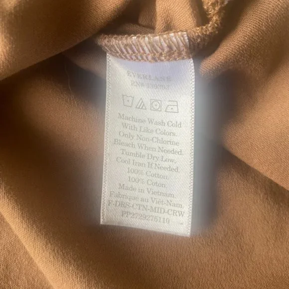 Everlane Women's Luxe Cotton Side-Slit Tee Dress Chocolate Size XS - Picture 3 of 9